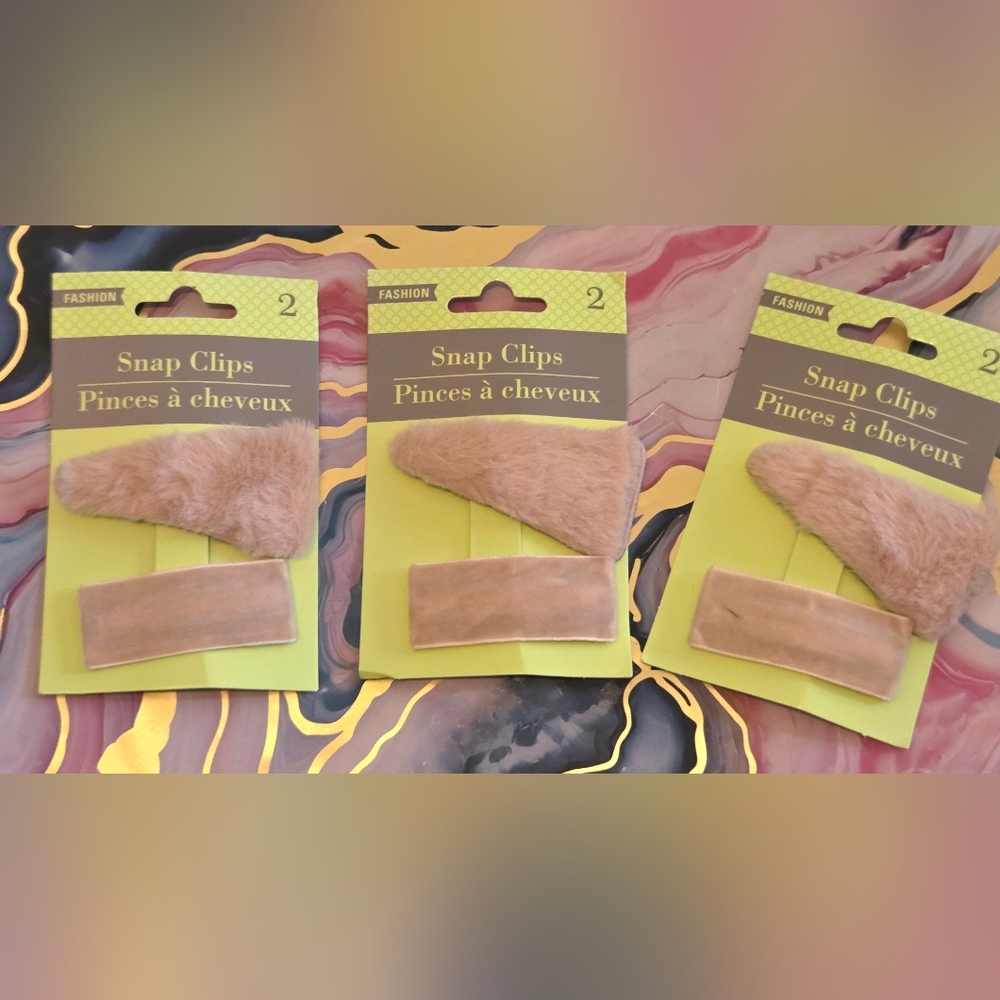 Fuzzy Snap Clip Duo - 3 Pack